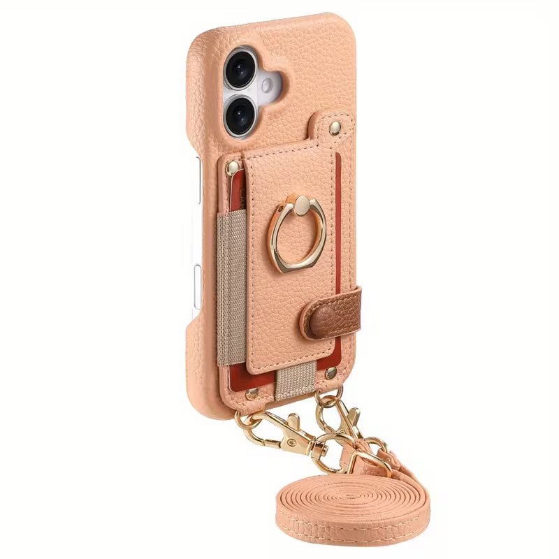 ALMA ETHEREAL Phone Case with Wallet and Ring Holder - Pink