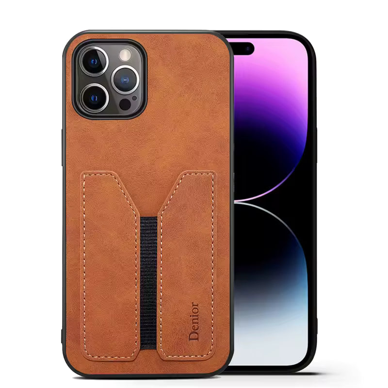 LUX Faux Leather Wallet Case - Brown