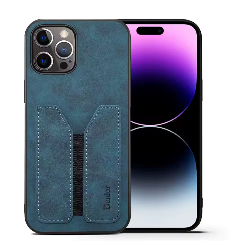 LUX Faux Leather Wallet Case - Blue