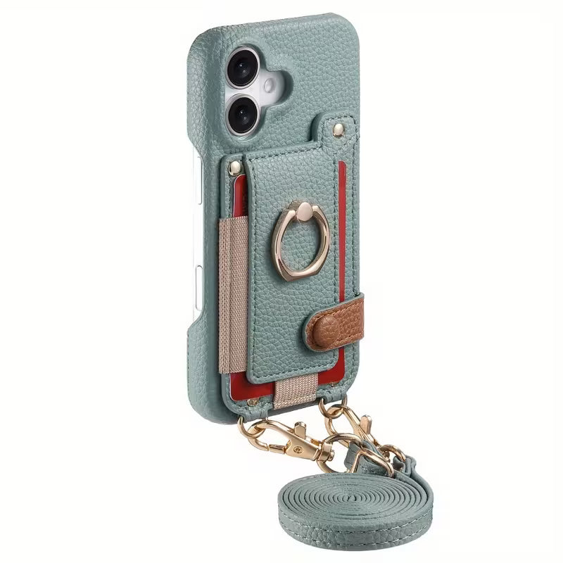 ALMA ETHEREAL Phone Case with Wallet and Ring Holder - Blue